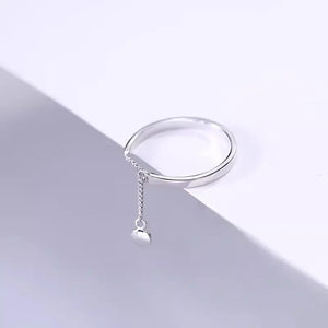 Adjustable simple fashion chain tassel ring